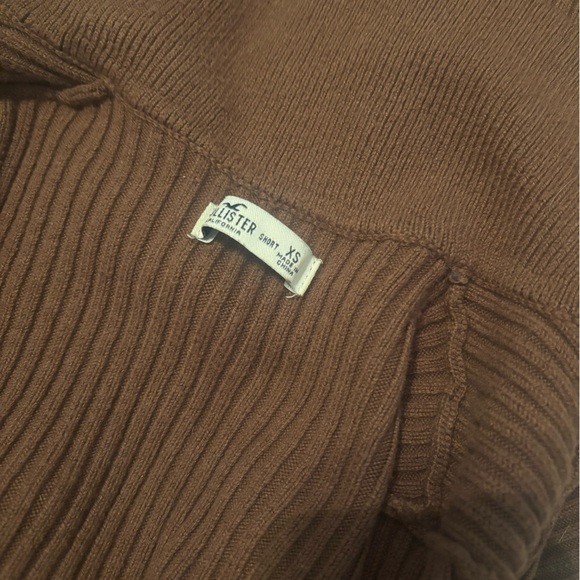 Hollister Brown Polo Collar Bodycon Sweater Dress - Picture 2 of 2